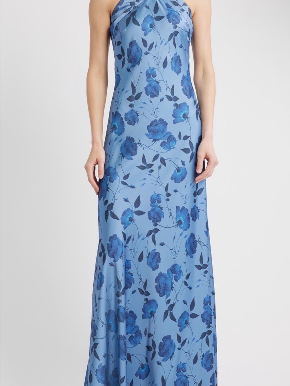 Sachin + Babi Blue Floral Halter-Neck Maxi Dress